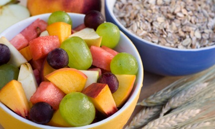 fruit and oatmeal