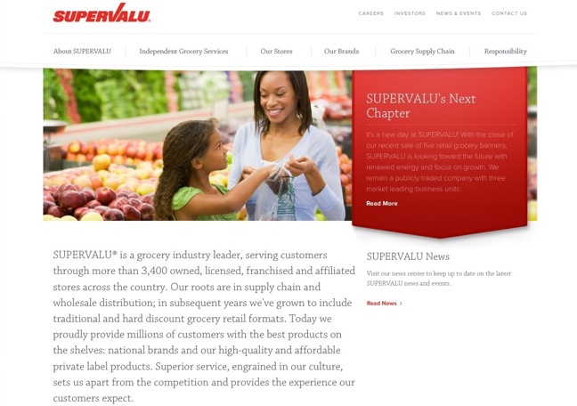 Supervalu webpage screen shot