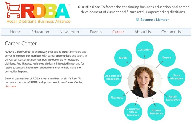 RDBA career center screen shot