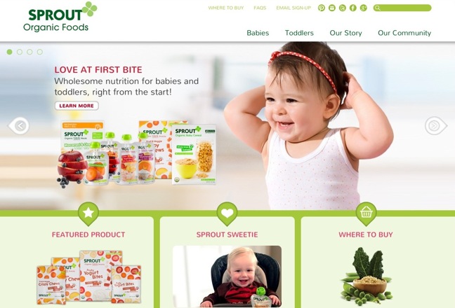 Sprout Foods website front