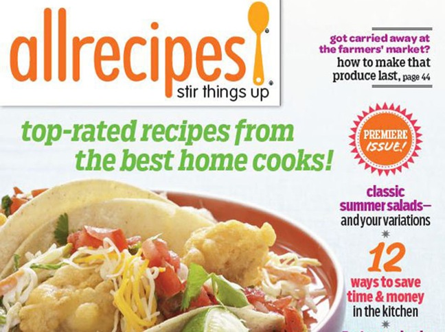 MEREDITH CORPORATION ALLRECIPES NEWSSTAND PILOT COVER