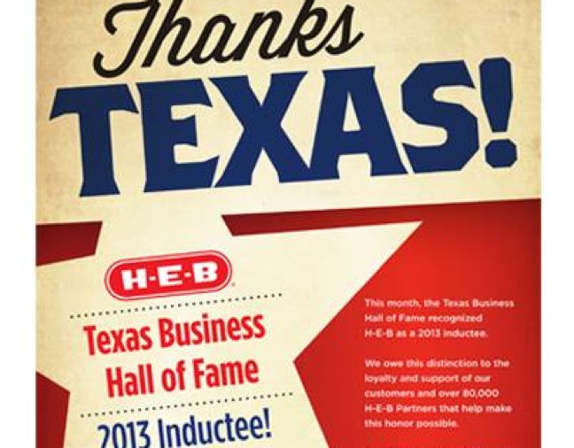 H-E-B Hall of Fame thanks image