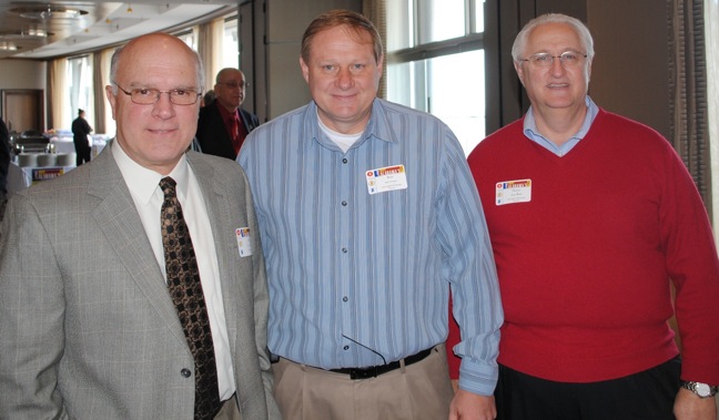 Larry Woodward, Barber's Dairy, Bob Durand and Danny Babb with Associated Wholesale Grocers