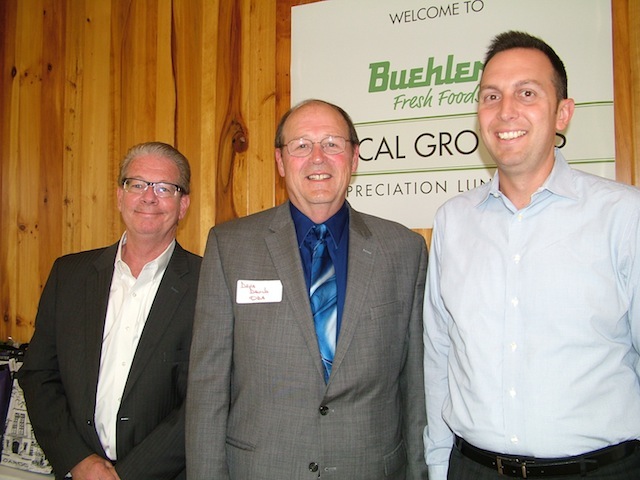 Dan Shanahan, Buehler’s president and COO; David T. Daniels, director of the Ohio Department of Agriculture; and Nate Filler, president and CEO of the Ohio Grocers Association.