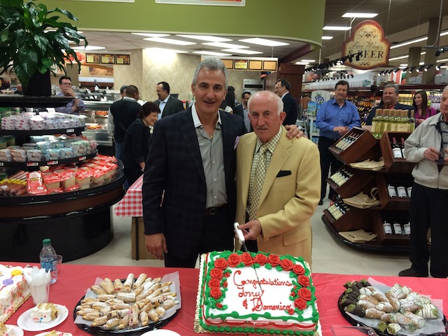 Tony Ingraffia and Domenico Gambino cut the cake to celebrate a store opening in May last year at 5233 North Lincoln Avenue in a former Dominick’s store. Tony Ingraffia said that since Dominick’s decided to exit the market, “every company in America wants to be in Chicago.”