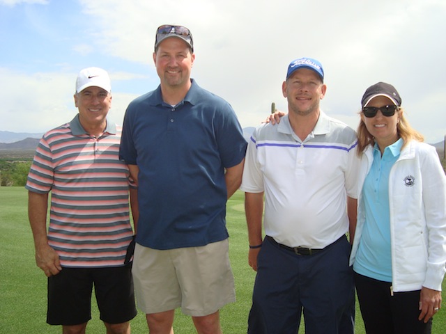 Mark Miale, SVP of sales and merchandising, Sprouts; Jon Dunham and Chris Carroll, Earthbound Farms; and Kim Coffin, senior director of grocery, Sprouts.