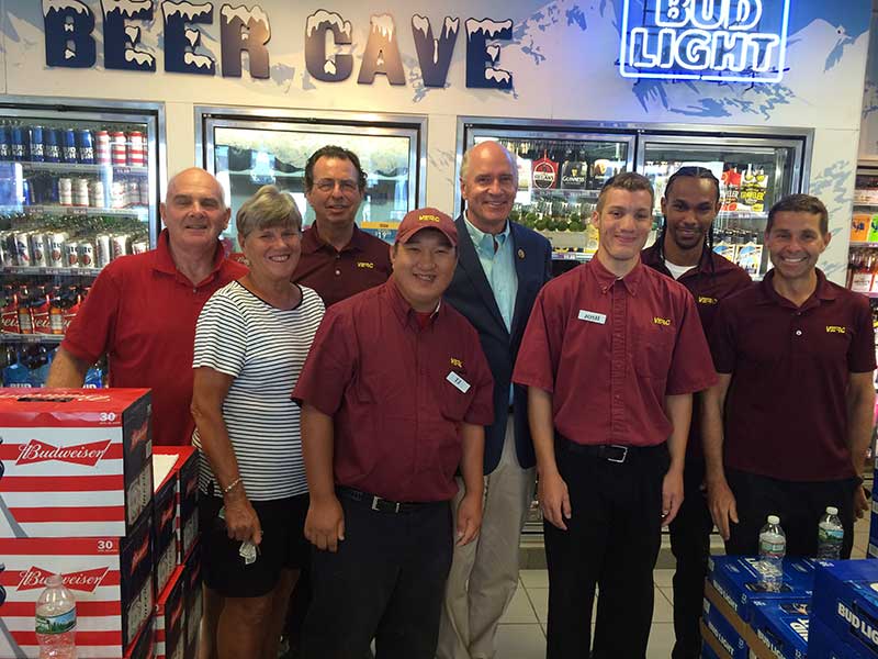 Staff members of VERC Enterprises meet with Congressman Bill Keating, center, at the Plymouth, Massachusetts, VERC store.