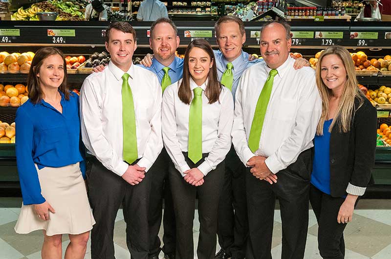 Darlene Murphy, marketing director; Matt Lauderdale, Hilldale store director; Kevin Metcalfe, co-owner; Jessica LaPhilliph, Madison West Towne store director; Tim Metcalfe, co-owner; Rich Lewandowski, Wauwatosa store director; Amanda Metcalfe, director of employee development.