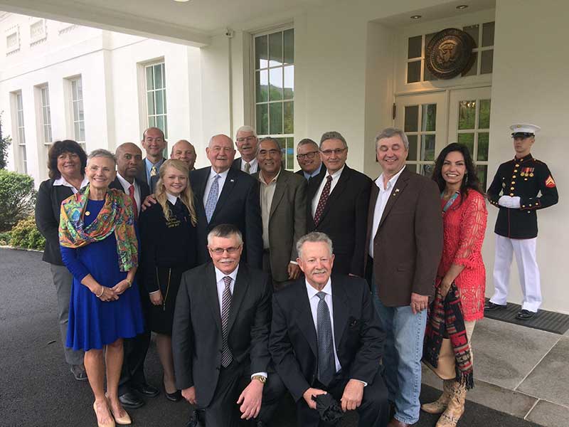 Maureen Torrey, far left, and others who were part of the White House roundtable discussion about agriculture are pictured with U.S. Secretary of Agriculture Sonny Perdue.