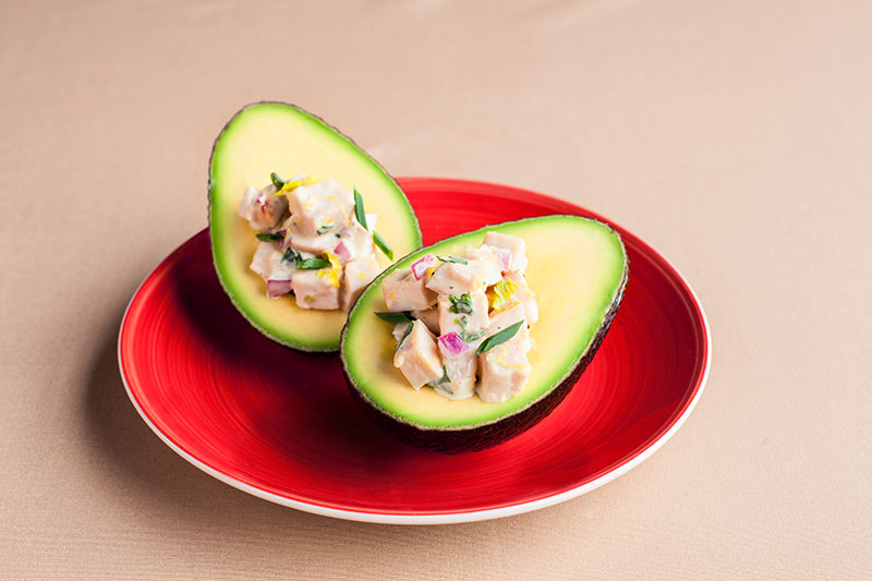 BBQ Chicken Salad Stuffed California Avocado