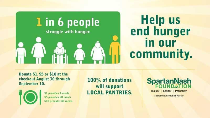 SpartanNash hunger relief graphic