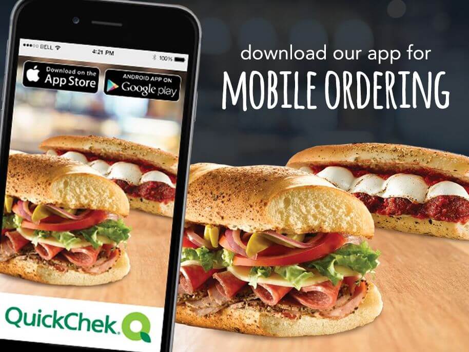 QuickChek online ordering promotional materials.