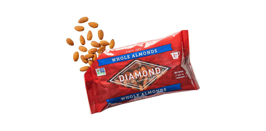 Diamond of California nuts in the new packaging