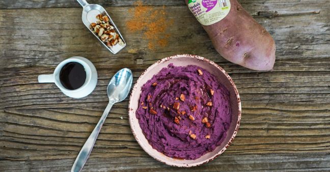 Mashed purple sweet potatoes