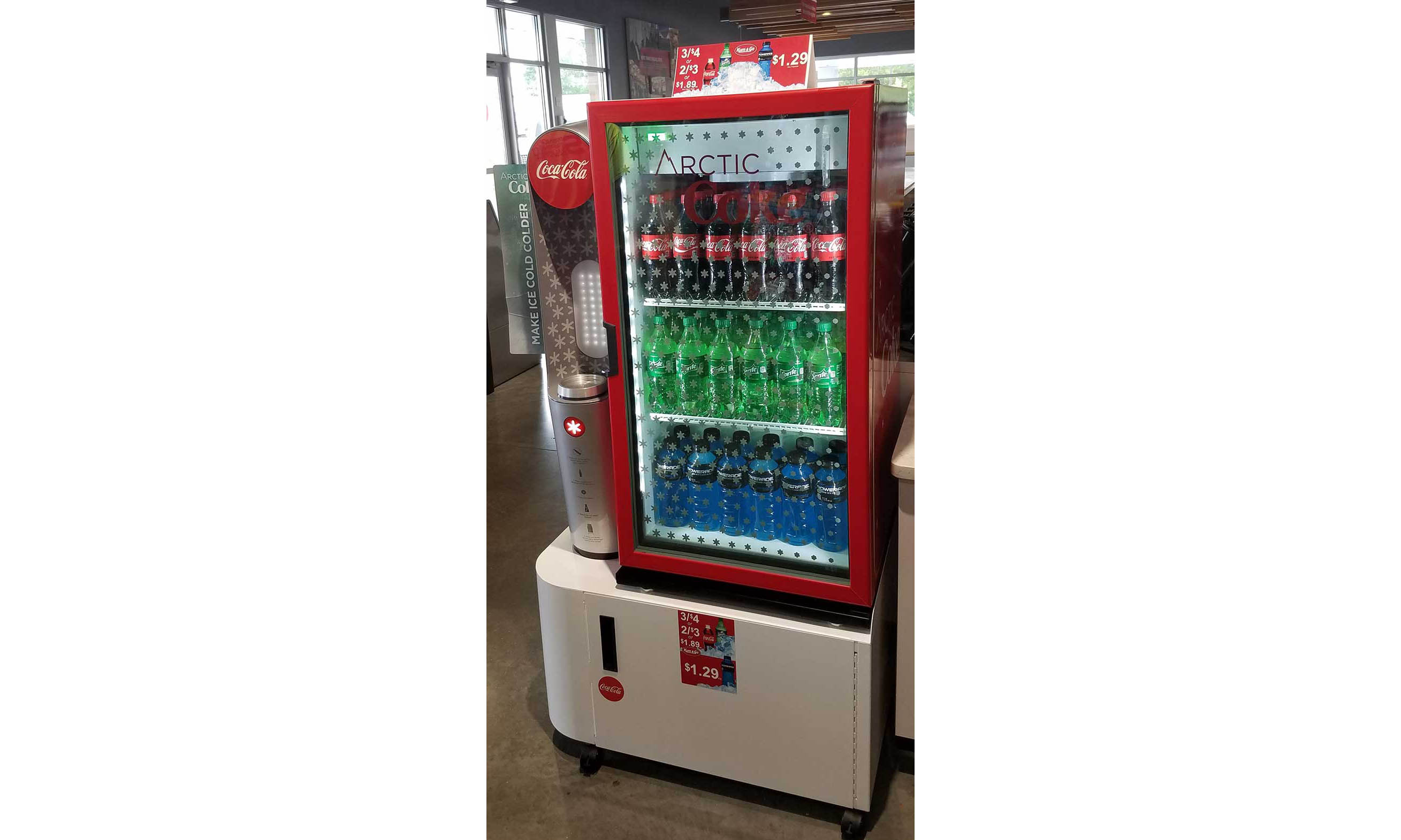 An Arctic Coke machine