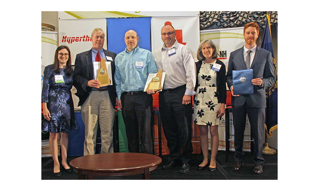 Alli Gold Roberts of Ceres, Partnership for Innovation Award sponsor; Andy Whitman, Manomet; Andy Harris and Michael Capsalis, Hannaford; Michelle Veasey, NHBSR; and Zachary Williams of U.S.Senator Jeanne Shaheen's Office.