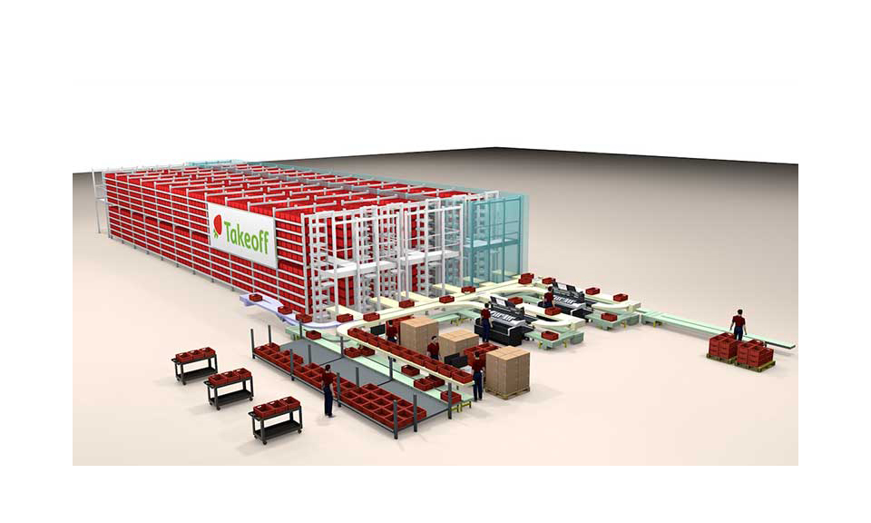 A rendering of a Takeoff Technologies fulfillment center.