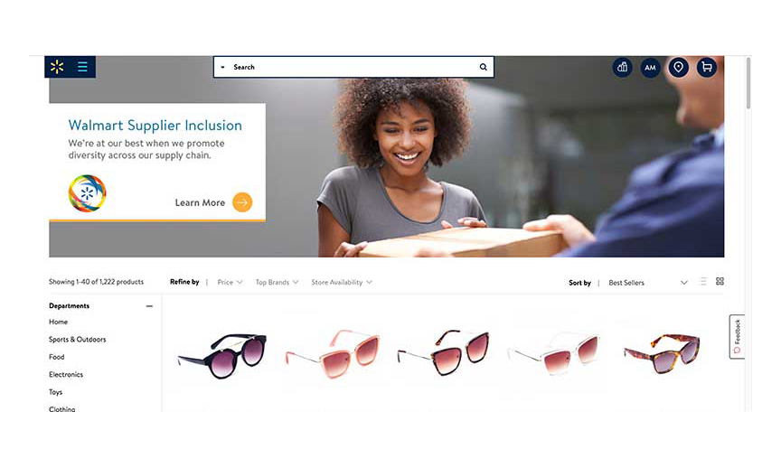 Walmart's Supplier Inclusion Showcase homepage.