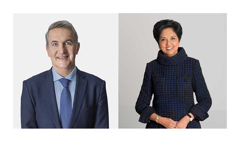 Ramon Laguarta and Indra K. Nooyi.