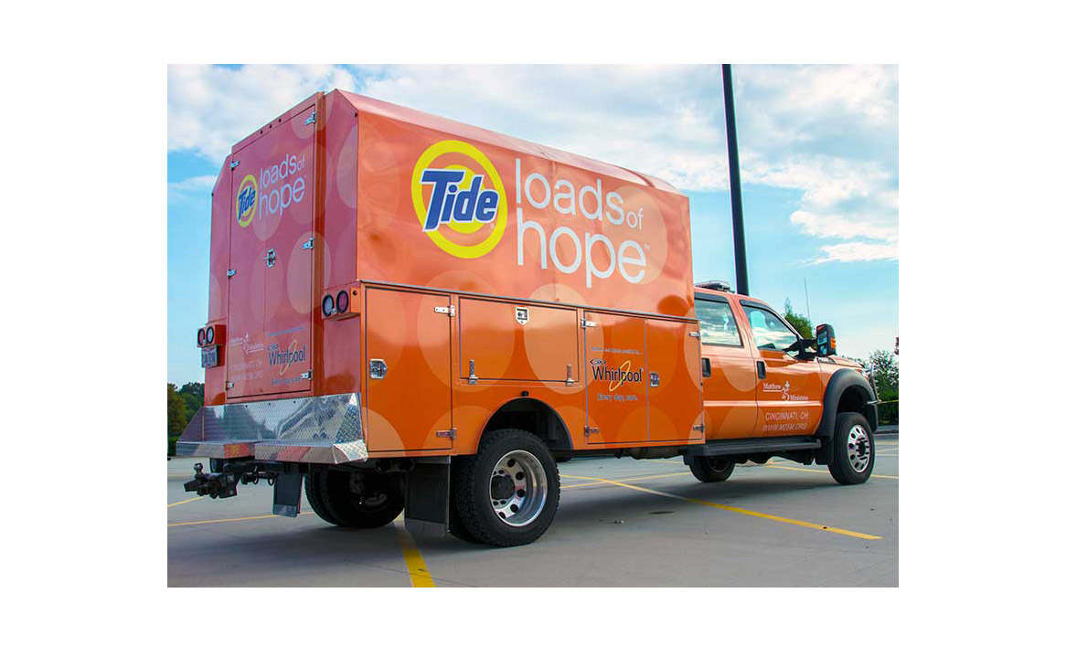 Tide's mobile laundry truck