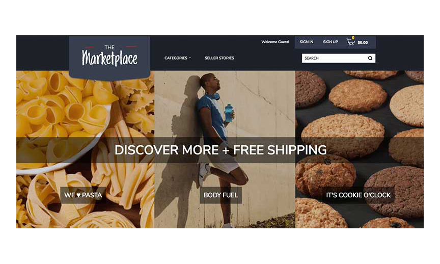 Albertsons' Marketplace website homepage.