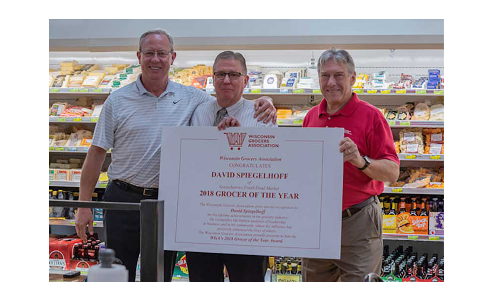 Geoff Welch, The Shelby Report; David Spiegelhoff, Gooseberries Fresh Food Market; Brandon Scholz, Wisconsin Grocers Association.