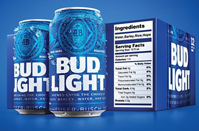 Bud Light beer cans