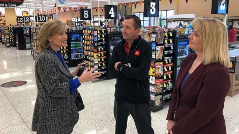 Minnesota House Rep. Kristin Robbins with Cub Foods Manager Jeff Bradley and Minnesota Grocers Association President Jamie Pfuhl. Robbins won her seat after defeating Democrat challenger Dan Solon in November.