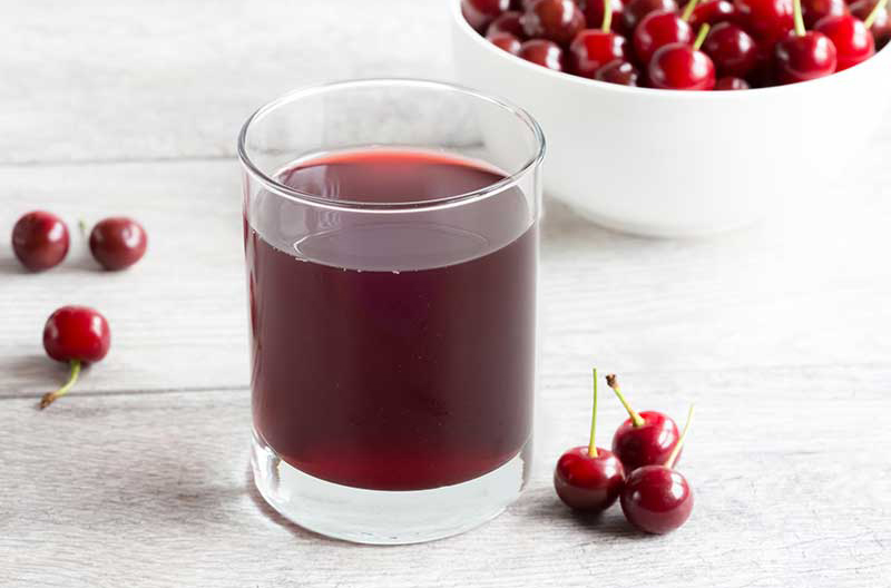 A glass of Montmorency tart cherry juice