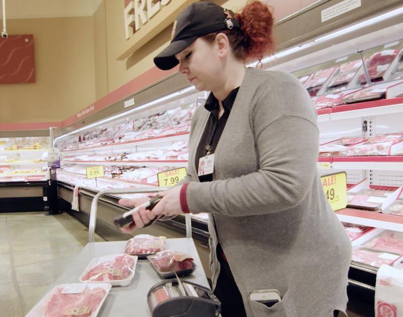 Schnucks employee using Zebra product.