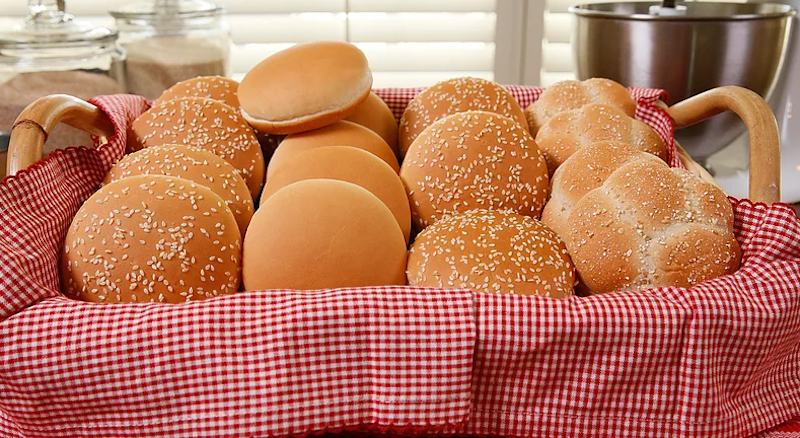 Mid South Baking Co. buns in a basket