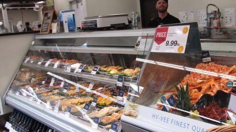 The seafood department at the Waukee, Iowa, Hy-Vee store.