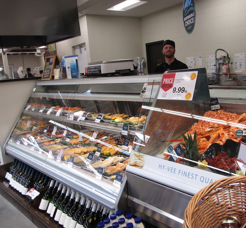 The seafood department at the Waukee, Iowa, Hy-Vee store.