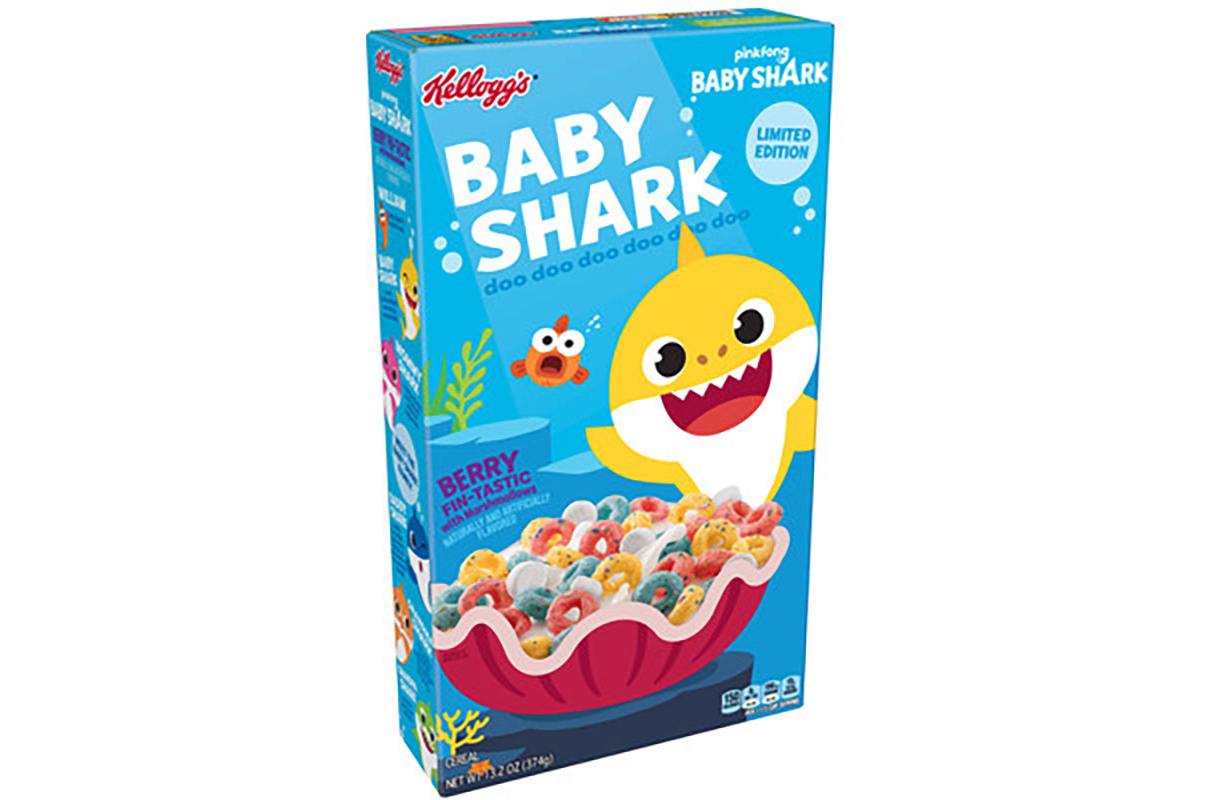 Baby Shark cereal box