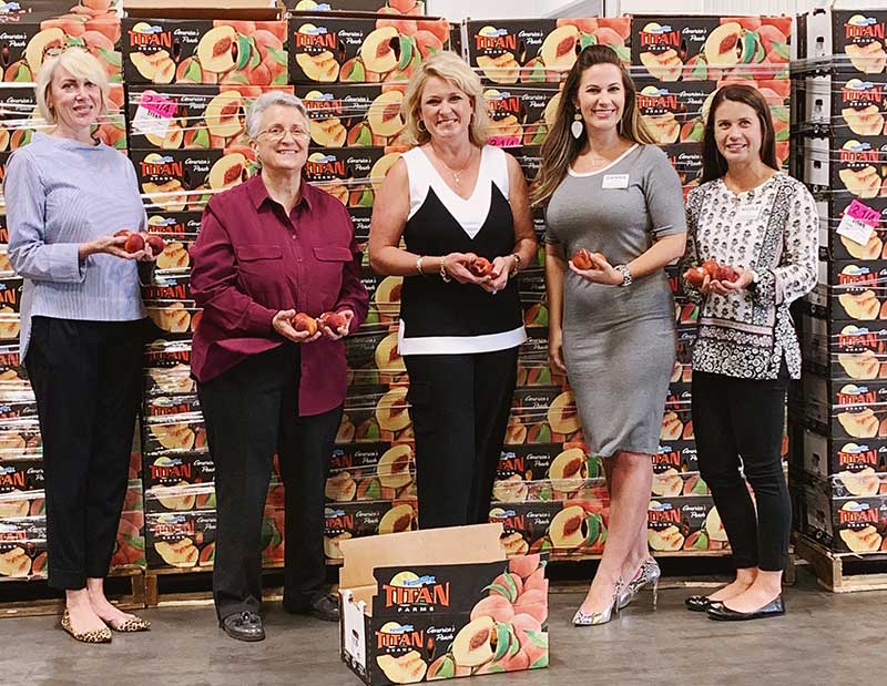 Peach donations, Harris Teeter Titan Farms