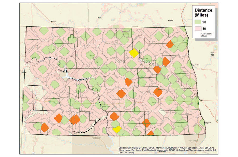 Dakotas profile rural ND Food Desert map