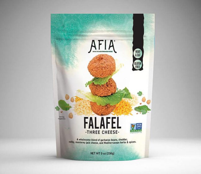 Afia frozen falafel three cheese