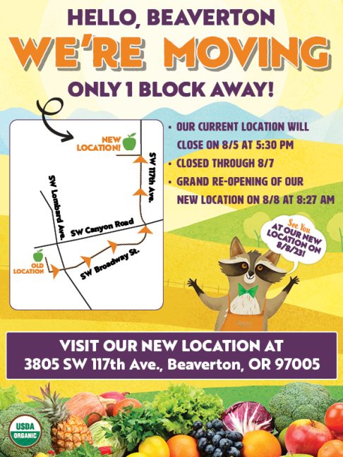 Natural Grocers' flyer for its store reopening in Beaverton, Oregon.