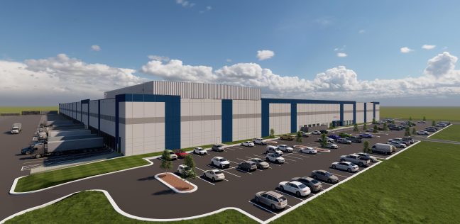 Kraft Heinz automated CPG distribution center rendering