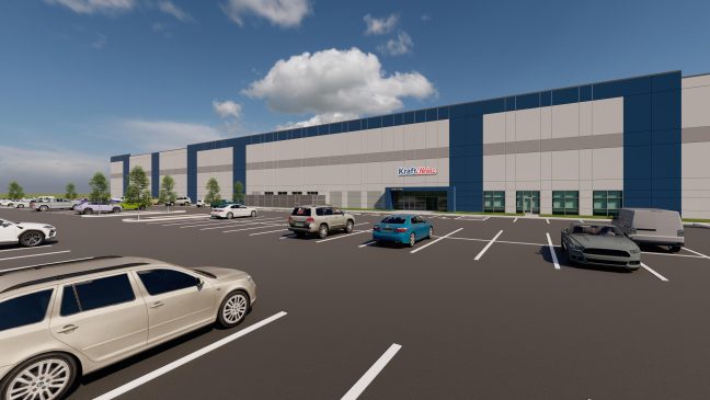 Kraft Heinz automated CPG distribution center rendering