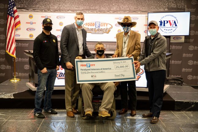 Paralyzed Veterans of America and Food City at a check presentation in 2021