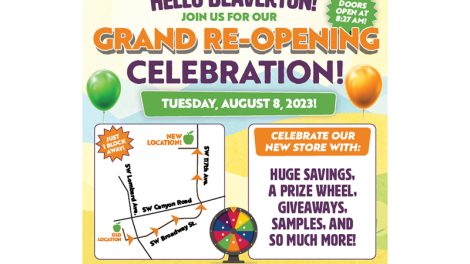 Natural Grocers' flyer for its store reopening in Beaverton, Oregon.