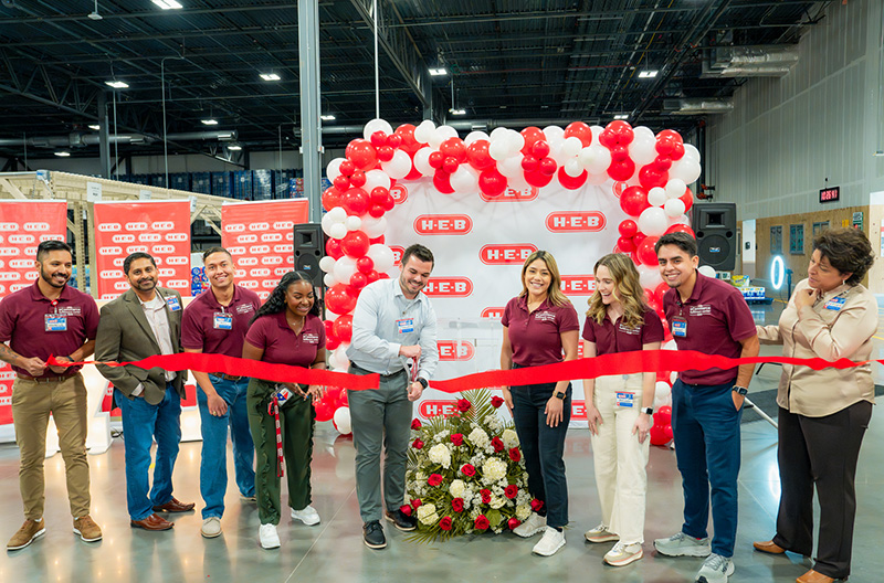 the ribbon cutting ceremony for H-E-B's e-commerce fulfillment center in Katy, Texas