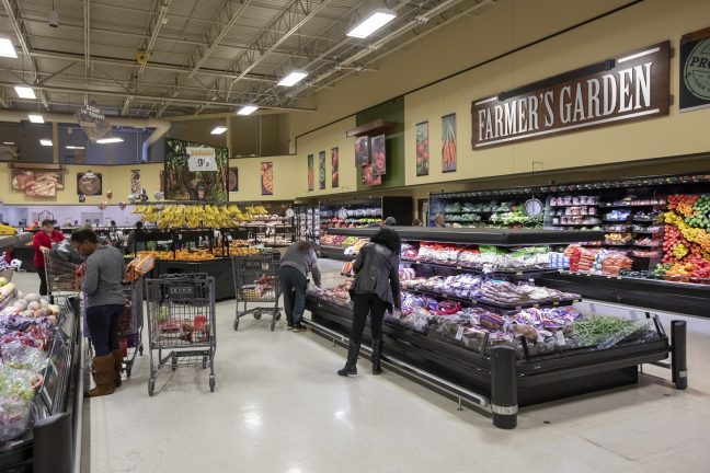 Customers shop at FireLake Discount Foods in Shawnee, Okla., Thursday, Jan. 17, 2019.