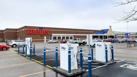 The Meijer EVgo partnership in action outside a Meijer store