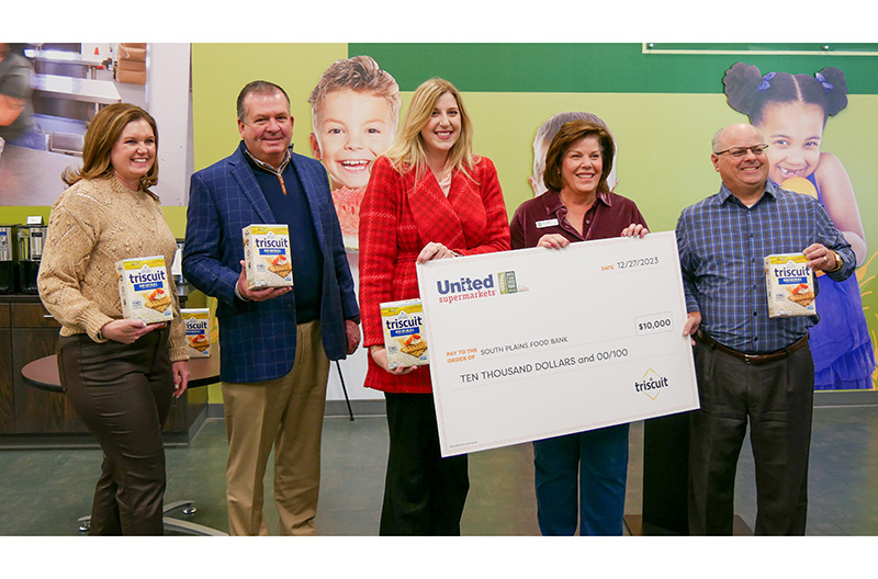 United Supermarkets donates money to food banks.