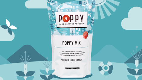 Poppy's new popcorn packaging