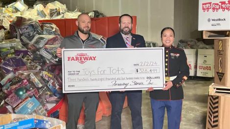 Fareway Toys for Tots check presentation