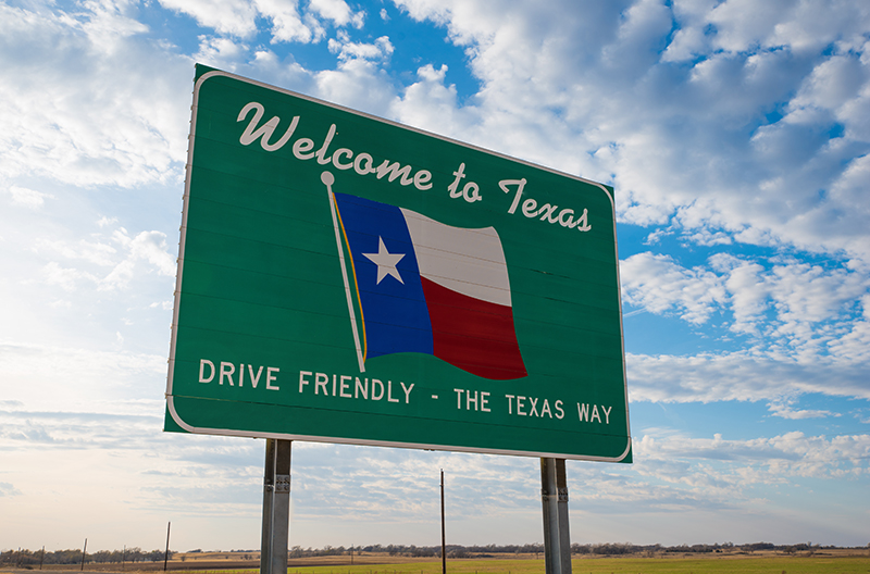 Texas state sign