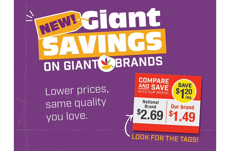 Giant Food private brand price drop flyer